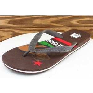 Free Waters Size 9 M Brown Flip Flop‎ Synthetic Men Shoes Sp16